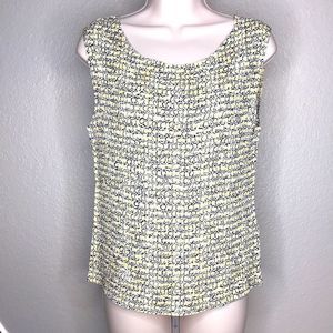 Casual Corner Silky Blouse Top Office Yellow